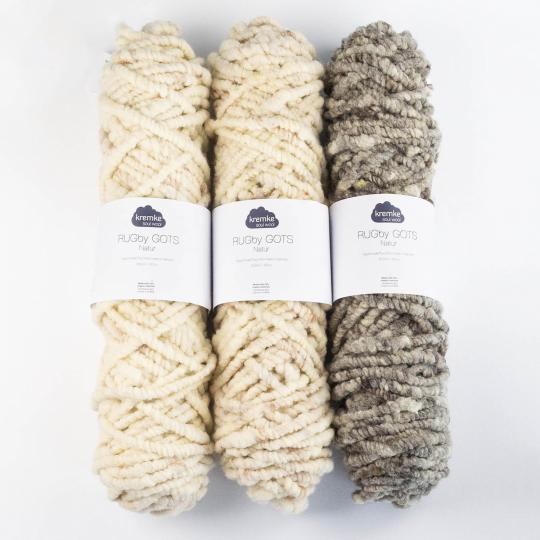 Kremke Soul Wool RUGby Rug Wool GOTS undyed Naturweiß ungefärbt